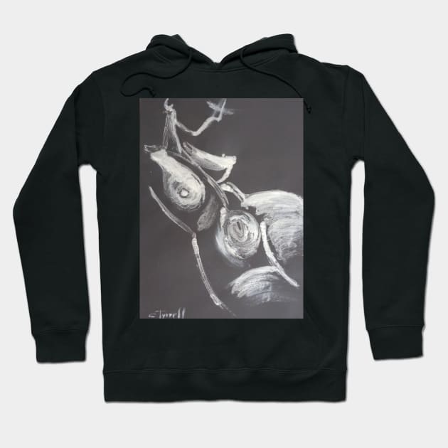 Black And White Reclining Female Nude Hoodie by CarmenT